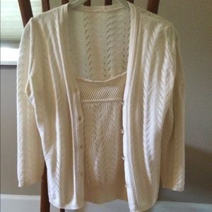 Italian knit vintage silk twin set.